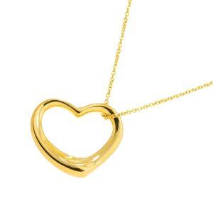 TIFFANY Co. Open Heart Necklace 18K Yellow Gold 750 90279528